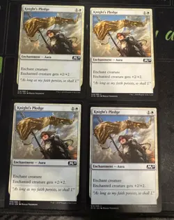 Knight's Pledge X4 M19 Core Set 2019 Magic the Gathering MTG - Image 1