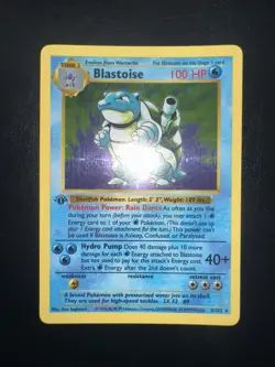 Pokemon Blastoise Base Set Shadowless 1st Edition Holo Rare 2/102 Near Mint - Image 1
