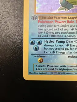 Pokemon Blastoise Base Set Shadowless 1st Edition Holo Rare 2/102 Near Mint - Image 4