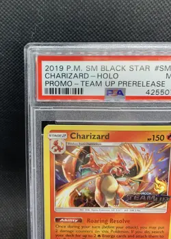 Pokemon SM Team Up Prerelease Charizard SM158 Black Star Holo PSA 9 MINT 🔥🔥 - Image 2
