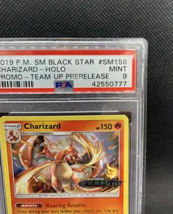 Pokemon SM Team Up Prerelease Charizard SM158 Black Star Holo PSA 9 MINT 🔥🔥 - Image 3