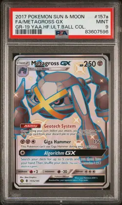 2019 Pokemon PSA 9 Hidden Fates Metagross GX 157a Black Star Promo MINT - Image 1