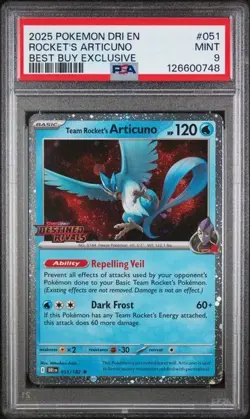 POKEMON DESTINED RIVALS 051 TEAM ROCKET'S ARTICUNO BEST BUY EXCLUSIVE PSA 9 - Image 1