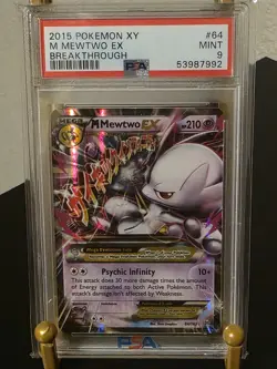 PSA 9 MINT 2015 POKEMON XY M MEWTWO EX BREAKTHROUGH #64 - Image 1