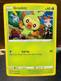 Pokemon Grookey SWSH070 Sword & Shield Cosmos Holo Black Star Promo NM - Image 1