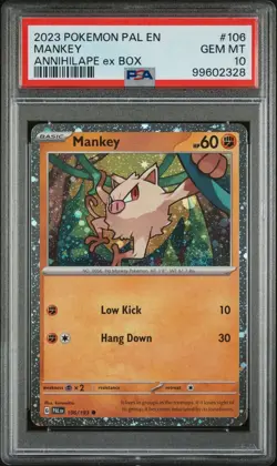 Pokemon Paldea Evolved 106 Mankey ANNIHILAPE ex BOX Cosmos PSA 10 Low Pop! - Image 1