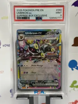 Umbreon Ex 060/131 Mint PSA 9 Pokemon Prismatic Evolutions Stamp Surprise Box EN - Image 1