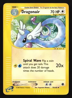 Pokemon Dragonair 75/165 WotC Expedition Reverse Holo Uncommon HP - Image 1