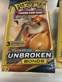 2019 POKEMON Sun & Moon Unbroken Bonds 3 Card Packs Art Set Lot 2 Packs - Image 2