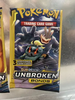 2019 POKEMON Sun & Moon Unbroken Bonds 3 Card Packs Art Set Lot 2 Packs - Image 4