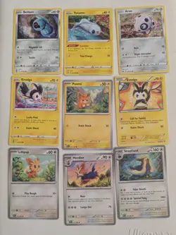 Cute Pokemon Card Lot sowsow Art Card Lot Of 9 Electric Lillipup Emolga LP - Image 1