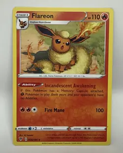 Flareon - 026/185 - Pokemon Vivid Voltage Sword & Shield Cosmos Holo Card - Image 2