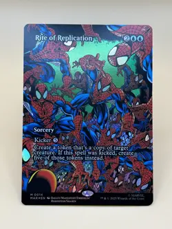 MTG ~ Rite of Replication ~ Borderless FOIL Marvel Eternal-Legal Spider Man NM - Image 1