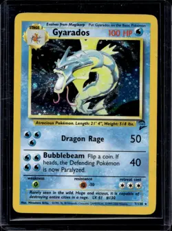Gyarados Holo Pokemon Base Set 2 #7/130 (MP) B Swirl - Image 1