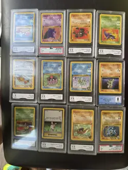 First Editions Pokemon Set Graded 12 Graded Cards - Image 1