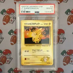 1998 Pokemon Lt. Surge's Pikachu #25 Gym Heroes Japanese Edition PSA 10 - Image 1