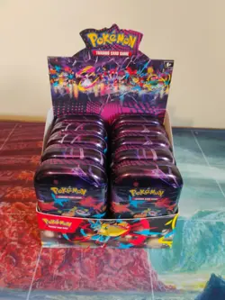 Pokemon TCG Mega Evolution MEGA HEROS MINI TIN DISPLAY - Image 1