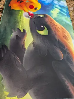 Pikachu & Toothless TCG Mat 24x14 NEW - How to Train Your Dragon Pokemon CCG Mat - Image 3