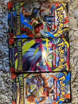 Mega Evolution Sleeved Booster Pack Art Set New Pokemon Set of 3 Sealed Packs - Image 2