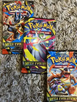 Mega Evolution Sleeved Booster Pack Art Set New Pokemon Set of 3 Sealed Packs - Image 4