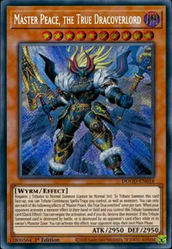 Yugioh Master Peace, the True Dracoverlord Secret Rare 1st Ed DOOD-EN0 - Image 1