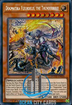 Yugioh DOOD-EN026 Dogmatika Fleurdelis, the Thunderbolt Secret Rare 1st - Image 1