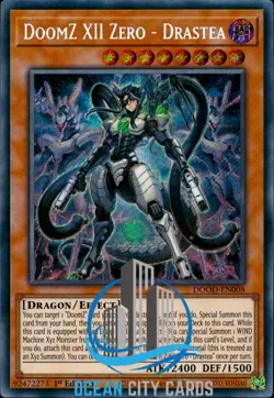 Yugioh DOOD-EN008 DoomZ XII Zero - Drastea - Secret Rare 1st ed - Image 1