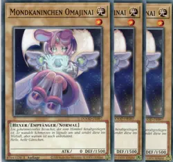 yugioh 3x Mondkaninchen Omajinai DOOD-DE097 COMMON 1AUFLAGE DEUTSCH - Image 1