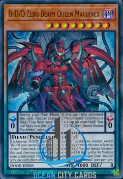 Yugioh DOOD-EN003 D/D/D Zero Doom Queen Machinex Ultra Rare 1st Edition - Image 1