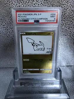 2021 POKEMON JAPANESE PROMO YU NAGABA X POKEMON CARD CAMPAIGN PIKACHU PSA 9 - Image 1