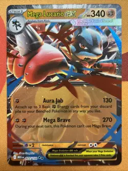 Pokemon Card - Mega Lucario ex - Double Rare (077/132) Mega Evolution NM - Image 1