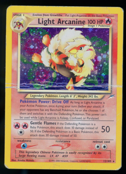 Light Arcanine 12/105 Holo Neo Destiny Unlimited Pokemon Card WOTC - Image 1