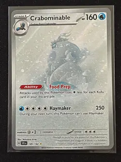 Pokemon TCG Stellar Crown Crabominable Illustration Rare Holo Card 149/142 - Image 1