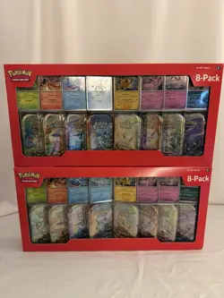 Pokemon Prismatic Evolutions 8 Mini-Tins w Promo Cards Costco - Lot Of 2 - Image 1