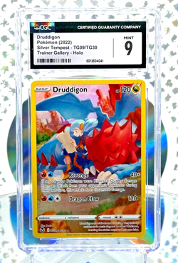 CGC 9 Druddigon TG09/TG30 Silver Tempest Secret Illustration Rare Pokemon Card - Image 1