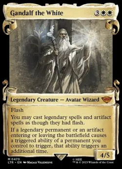 Magic The Gathering MTG GANDALF THE WHITE SHOWCASE SCROLL Lord of the Rings NM - Image 1