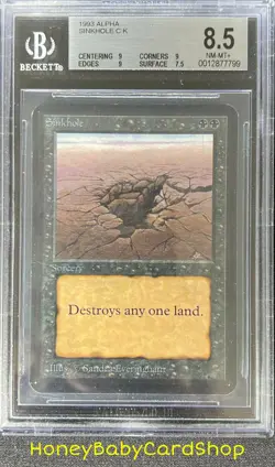 MTG Limited Edition Alpha 1993 Sinkhole BGS 8.5 NM/MT+ Old School 93/94 - Image 1