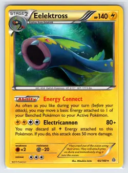 Eelektross 65/160 2015 XY Primal Clash Pokemon Card Holo Rare - Nm/Vlp - Image 1