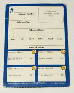 Nintendo Power - Pokemon Stadium Custom Pokemon Detail Card - HP - Image 2