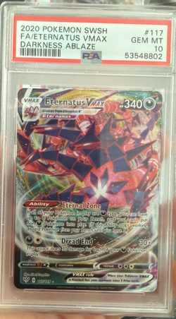 2020 Pokemon Darkness Ablaze 117/189 Full Art Eternatus VMAX PSA 10 Gem Mint - Image 1