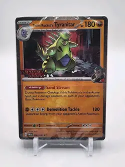 Team Rocket's Tyranitar 096/182-Pokemon: Destined Rivals Stamped Promo (Sealed) - Image 1