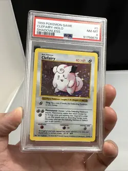 Pokemon TCG Clefairy Base Set *Shadowless* 5/102 Graded PSA 8 - Image 3