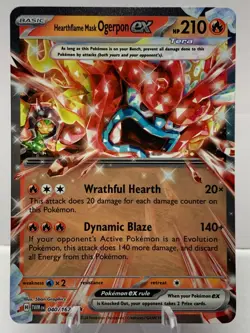Pokemon Hearthflame Mask Ogerpon ex 040/167 Twilight Masquerade SV Double Rare - Image 2