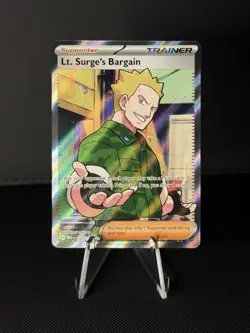 Pokemon TCG Lt. Surge's Bargain Illustration Rare #170/132 Mega Evolution NM/M - Image 1