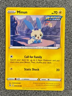 Minun 090/264 NM EN Pokemon TCG Fusion Strike Non-Holo - Image 1