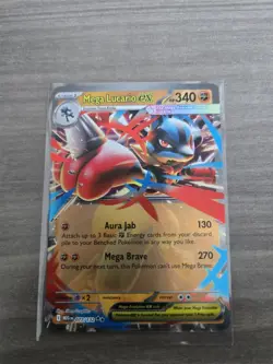 MEGA LUCARIO EX 077/132 DOUBLE RARE HOLO POKEMON TCG: MEGA EVOLUTION BASE SET NM - Image 1