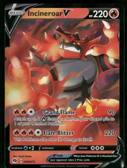 Incineroar V 08/73 Ultra Rare Holo NM Pokemon Champion's Path - Image 1