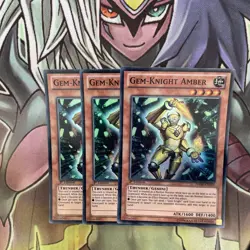 HA06-EN033 x3 Gem-Knight Amber Super Rare Excellent Condition Yugioh - Image 1
