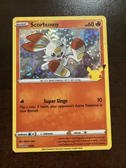 Scorbunny 16/25 NM Holo Pokemon TCG McDonald’s 25th Anniversary Celebrations - Image 1