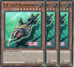 yugioh 3x R.B. Ga10 Rammbunker DOOD-DE092 SUPER RARE 1AUFLAGE DEUTSCH - Image 1